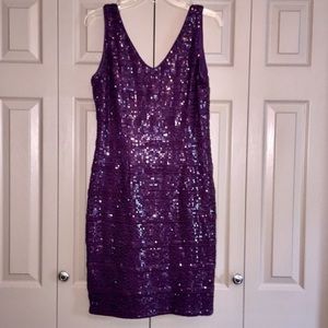 SD Collection Plum Sequin Dress